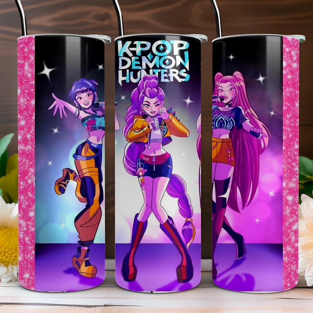 KPOP Demon Hunters Tumbler - Pink and Purple